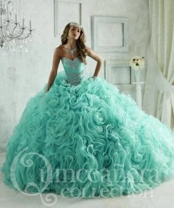 Ruffled Quinceanera Dress With Mini Skirt By House Of Wu 26801