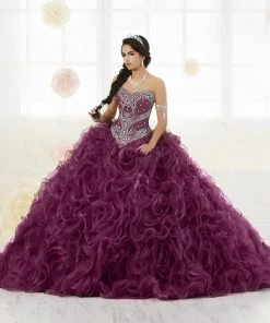 Ruffled Quinceanera Dress With Mini Skirt By House Of Wu 26801