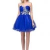 Prom Ruffled Short Strapless Dress With Beaded Bodice By Star Box 594