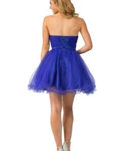 Prom Ruffled Short Strapless Dress With Beaded Waist By Star Box 598 19 Prom Ruffled Short Strapless Dress With Beaded Waist By Star Box 598