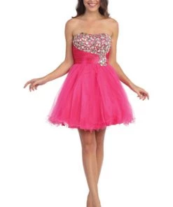 Prom Ruffled Short Strapless Dress With Jeweled Bodice By Star Box 588 10 Prom Ruffled Short Strapless Dress With Jeweled Bodice By Star Box 588