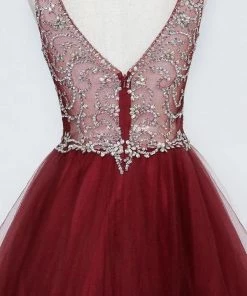 Ruffled Short V-Neck Tulle Dress By Calla Collection 18 Ruffled Short V-Neck Tulle Dress By Calla Collection