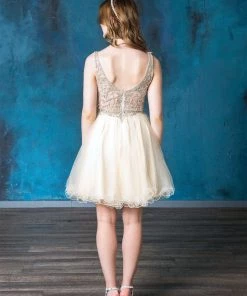Ruffled Short V-Neck Tulle Dress By Calla Collection 14 Ruffled Short V-Neck Tulle Dress By Calla Collection