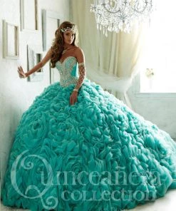 Ruffled Strapless Quinceanera Dress By House Of Wu 26800 Quinceañera