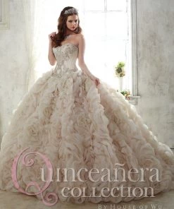 Ruffled Strapless Quinceanera Dress By House Of Wu 26800 Quinceañera