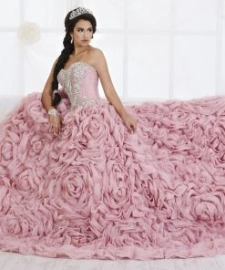 Ruffled Strapless Quinceanera Dress By House Of Wu 26800 Quinceañera