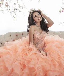 Ruffled Strapless Quinceanera Dress By House Of Wu 26833