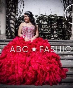 Ruffled Strapless Quinceanera Dress By House Of Wu 26833