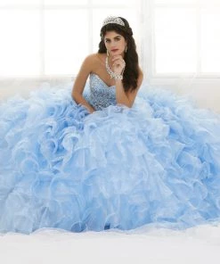 Ruffled Strapless Quinceanera Dress By House Of Wu 26833