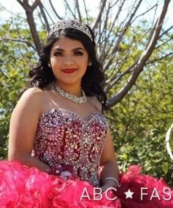 Ruffled Strapless Quinceanera Dress By House Of Wu 26833