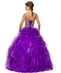 Ruffled Strapless Ball Gown With Bolero By Juliet 322 16 Ruffled Strapless Ball Gown With Bolero By Juliet 322