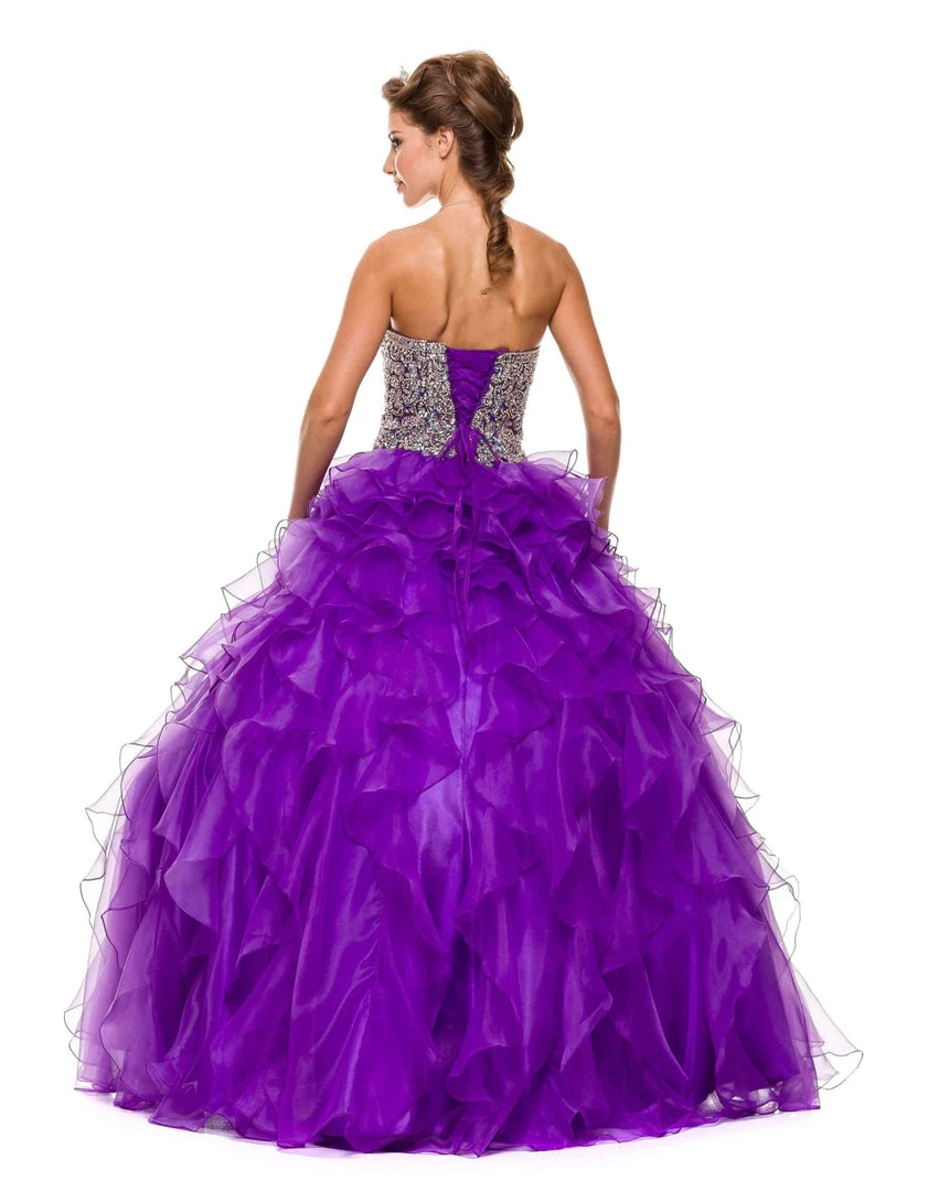 Ruffled Strapless Ball Gown With Bolero By Juliet 322 7 Ruffled Strapless Ball Gown With Bolero By Juliet 322