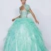 Ruffled Strapless Ball Gown With Bolero By Juliet 322