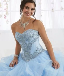 Quinceañera Ruffled Strapless Tulle Quinceanera Dress By House Of Wu 26916