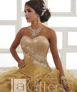 LA Glitter By House Of Wu Ruffled Strapless Two-Piece Dress By House Of Wu LA Glitter 24025 Quinceañera