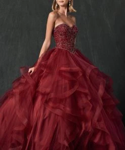 Ruffled Sweetheart Ball Gown By Juliet 1425
