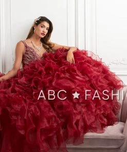 Ruffled V-Neck Quinceanera Dress By House Of Wu 26946 Quinceañera