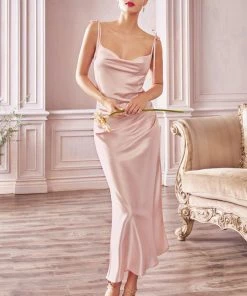 Satin Midi Dress By Cinderella Divine BD103