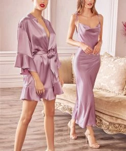 Satin Midi Dress By Cinderella Divine BD103