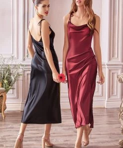 Satin Midi Dress By Cinderella Divine BD103