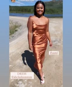 Satin Midi Dress By Cinderella Divine BD103