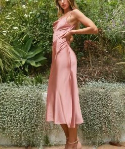 Satin Midi Dress By Cinderella Divine BD103