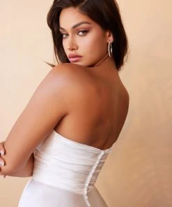 Satin Strapless Bridal Ball Gown By Cinderella Divine CD0166W