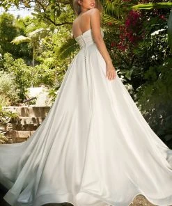 Satin Strapless Bridal Ball Gown By Cinderella Divine CD0166W