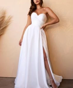 Satin Strapless Bridal Ball Gown By Cinderella Divine CD0166W