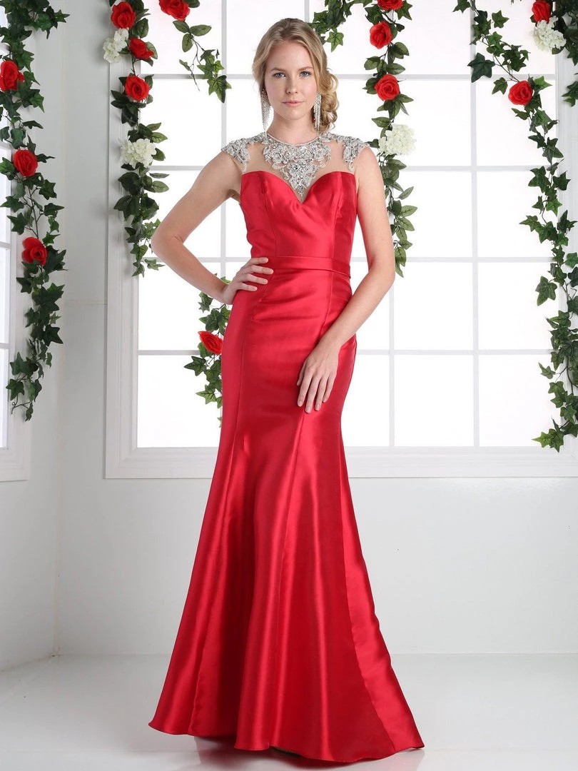 Beaded Satin Trumpet Gown By Cinderella Divine CJ221 Prom 3 Beaded Satin Trumpet Gown By Cinderella Divine CJ221 Prom