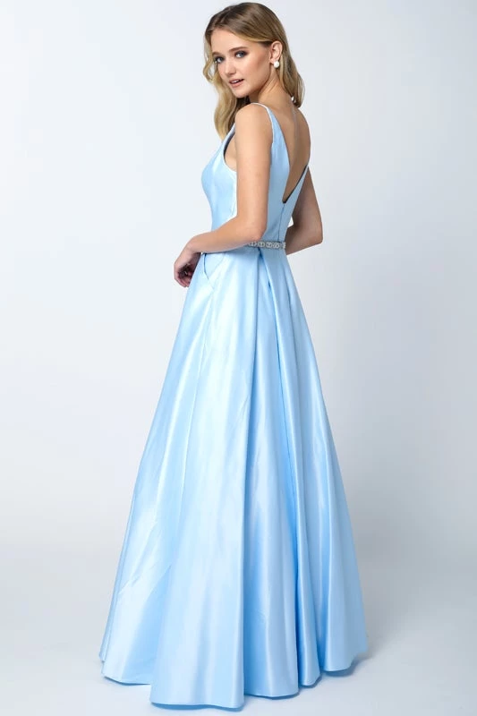 Prom Satin V-Neck Ball Gown By Juliet 696 7 Prom Satin V-Neck Ball Gown By Juliet 696