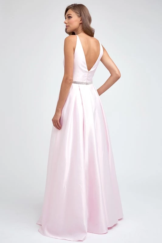 Prom Satin V-Neck Ball Gown By Juliet 696 5 Prom Satin V-Neck Ball Gown By Juliet 696