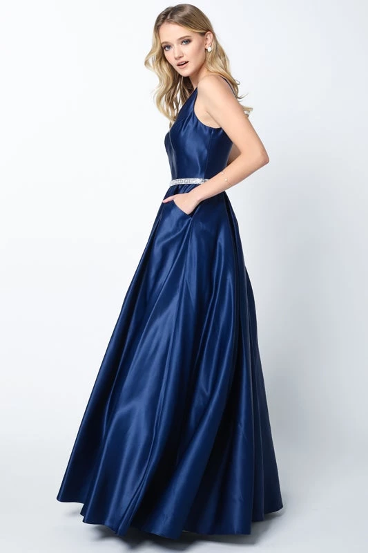 Prom Satin V-Neck Ball Gown By Juliet 696 12 Prom Satin V-Neck Ball Gown By Juliet 696