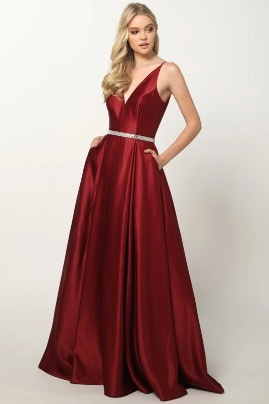 Prom Satin V-Neck Ball Gown By Juliet 696 8 Prom Satin V-Neck Ball Gown By Juliet 696