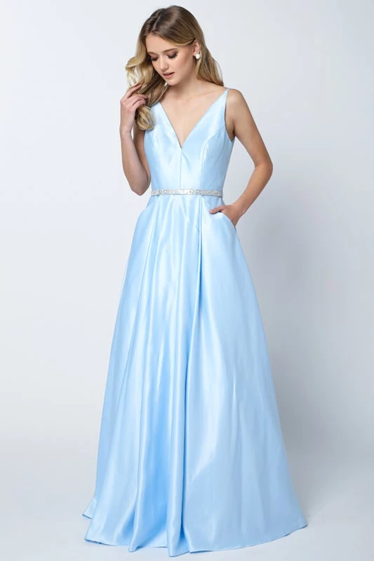 Prom Satin V-Neck Ball Gown By Juliet 696 6 Prom Satin V-Neck Ball Gown By Juliet 696