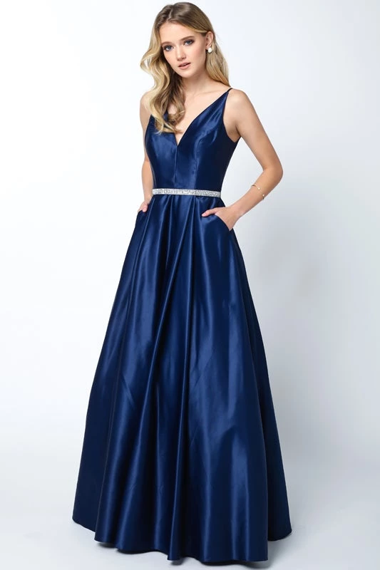 Prom Satin V-Neck Ball Gown By Juliet 696 10 Prom Satin V-Neck Ball Gown By Juliet 696