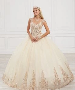 House Of Wu Fiesta Gowns Quinceañera Sequin Cap Sleeve Quinceanera Dress By Fiesta Gowns 56418