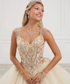 House Of Wu Fiesta Gowns Quinceañera Sequin Cap Sleeve Quinceanera Dress By Fiesta Gowns 56418