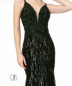 Prom Sequin Fringed V-Neck Mermaid Dress By Elizabeth K GL1824