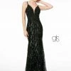 Prom Sequin Fringed V-Neck Mermaid Dress By Elizabeth K GL1824