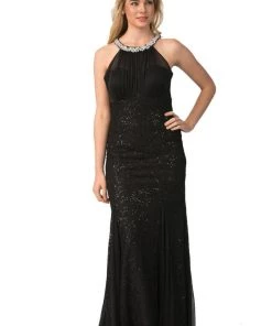 Starbox Prom Sequin Lace Halter Mermaid Gown By Star Box 6331