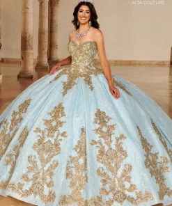 Mary's Bridal Quinceañera Sequin Lace Quinceanera Dress By Alta Couture MQ3077