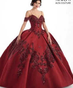 Mary's Bridal Sequin Off The Shoulder Quinceanera Dress By Alta Couture MQ3025 Quinceañera
