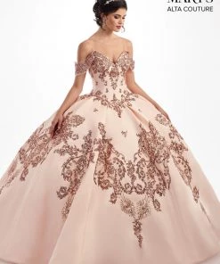 Mary's Bridal Sequin Off The Shoulder Quinceanera Dress By Alta Couture MQ3025 Quinceañera