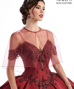 Mary's Bridal Sequin Off The Shoulder Quinceanera Dress By Alta Couture MQ3025 Quinceañera