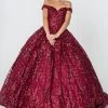 Sequin Pattern Off The Shoulder Ball Gown By Elizabeth K GL2803 1 Sequin Pattern Off The Shoulder Ball Gown By Elizabeth K GL2803