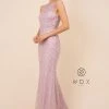 Prom Sequin Print Long Fitted Sleeveless Dress By Nox Anabel H404