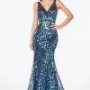 Sequin Print Mermaid Dress By Cinderella Divine CM9171 Prom