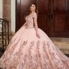 Sequin Print Off Shoulder Quinceanera Dress By Mary's Bridal MQ1075 Quinceañera