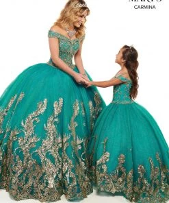 Sequin Print Off Shoulder Quinceanera Dress By Mary's Bridal MQ1075 Quinceañera